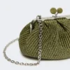 Bolsa pequena Pasticcino com efeito de ráfia, verde salva
