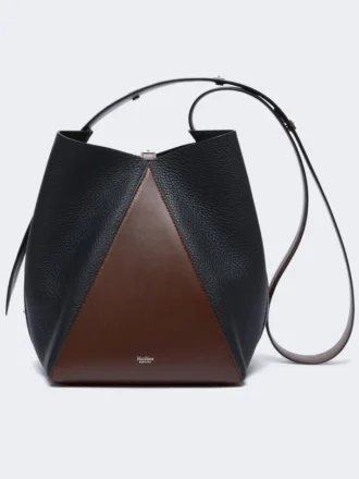 Bolsa tipo balde média, castanho avelã