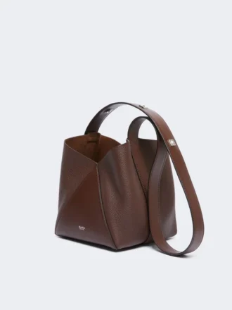 Bolsa tipo balde pequena, cor cacau