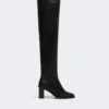Botas de cano alto em pele, pretas Botas de cano alto em pele, pretas
