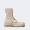 Botas militares em caxemira pura, bege