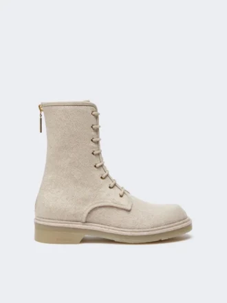 Botas militares em caxemira pura, bege