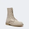 Botas militares em caxemira pura, bege