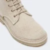 Botas militares em caxemira pura, bege