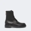 Botas militares em pele, pretas Botas militares em pele, pretas