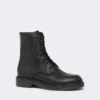 Botas militares em pele, pretas Botas militares em pele, pretas