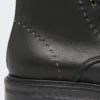 Botas militares em pele, pretas Botas militares em pele, pretas
