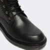 Botas militares em pele, pretas Botas militares em pele, pretas