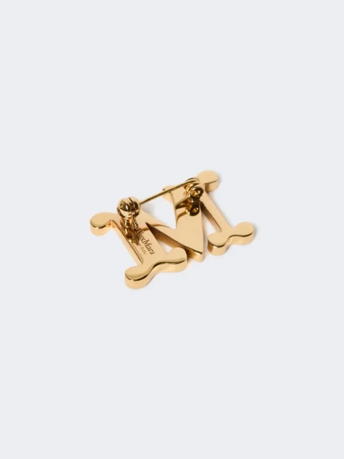 Broche com monograma adornado com cristais, vermelho