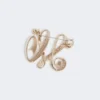 Broche com monograma e strass, marfim Broche com monograma e strass, marfim