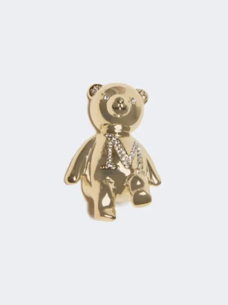 Broche de Teddy Bear em metal, branco