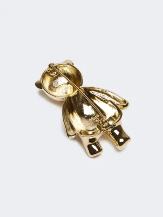 Broche de Teddy Bear em metal, branco