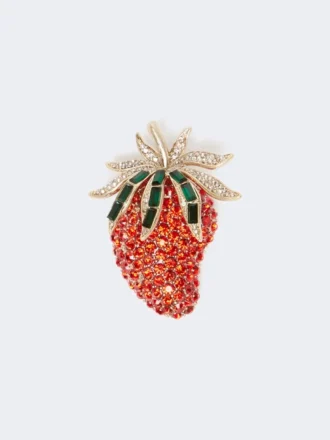 Broche de vidro, vermelho
