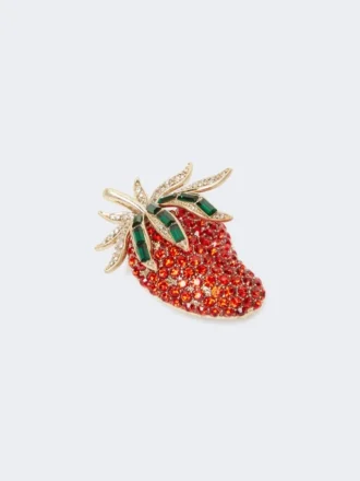 Broche de vidro, vermelho
