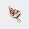 Broche em metal com strass, azul-celeste Broche em metal com strass, azul-celeste