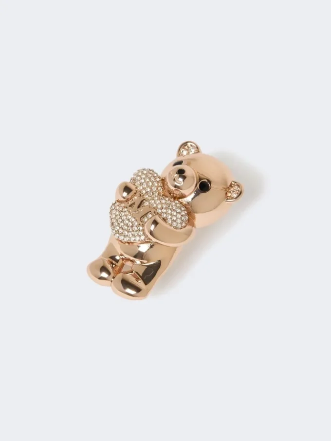 Broche em metal com strass, rosa antigo Broche em metal com strass, rosa antigo