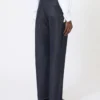 Calças de algodão com efeito denim, azul-escuro Calças de algodão com efeito denim, azul-escuro