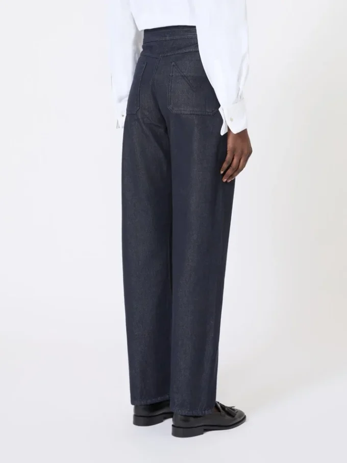 Calças de algodão com efeito denim, azul-escuro Calças de algodão com efeito denim, azul-escuro