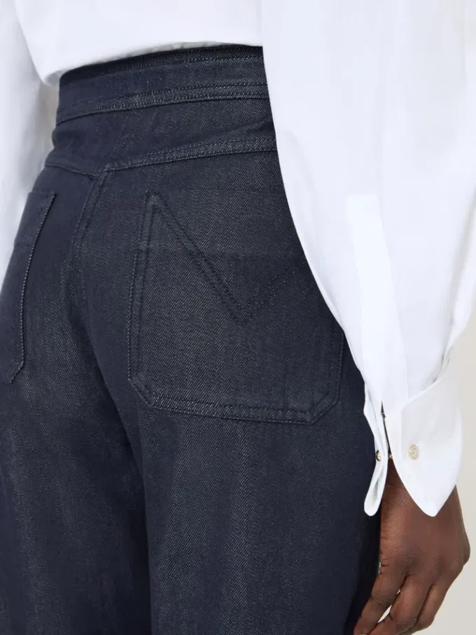 Calças de algodão com efeito denim, azul-escuro Calças de algodão com efeito denim, azul-escuro