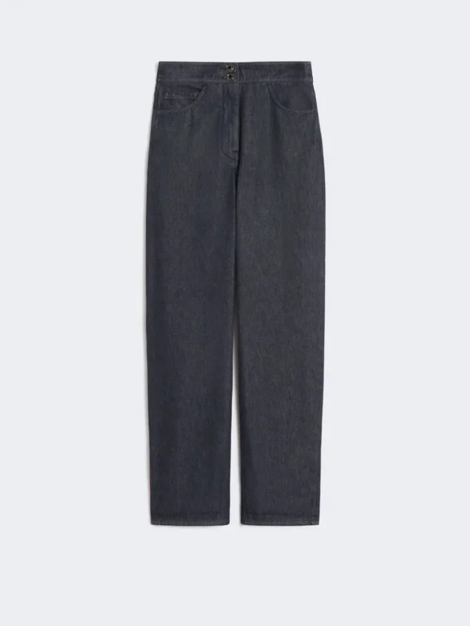 Calças de algodão com efeito denim, azul-escuro Calças de algodão com efeito denim, azul-escuro