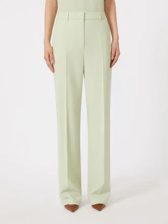 Calças de crepe de lã, verde