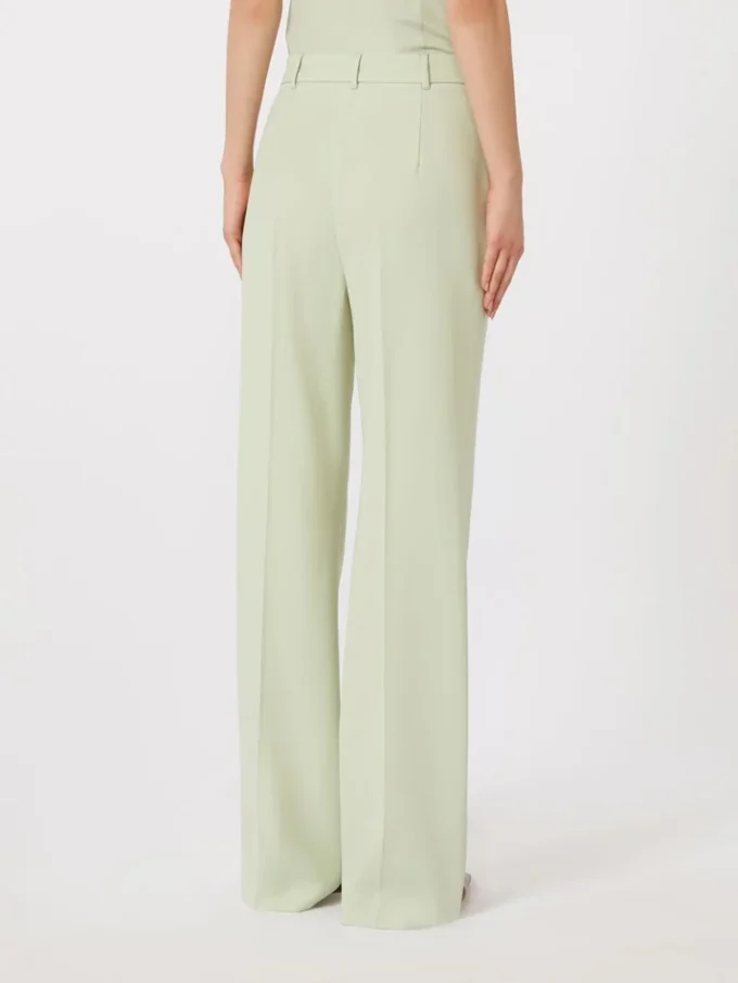 Calças de crepe de lã, verde Calças de crepe de lã, verde