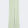 Calças de crepe de lã, verde Calças de crepe de lã, verde