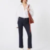 Mala de compras em pele com fivela em S, cor ferrugem