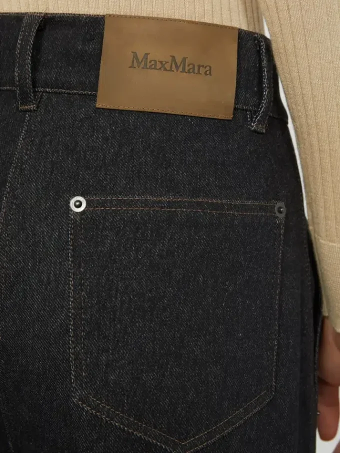 Calças de jersey com efeito denim e cinco bolsos, azul ultramar Calças de jersey com efeito denim e cinco bolsos, azul ultramar