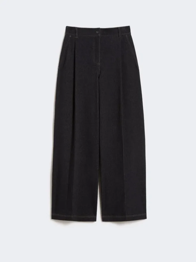 Calças de jersey com efeito denim e cinco bolsos, azul ultramar Calças de jersey com efeito denim e cinco bolsos, azul ultramar