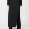 Calças de lã elástica com painel removível, pretas Calças de lã elástica com painel removível, pretas