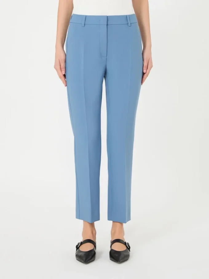 Calças de lona de viscose Double Face, azul claro Calças de lona de viscose Double Face, azul claro