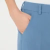 Calças de lona de viscose Double Face, azul claro Calças de lona de viscose Double Face, azul claro