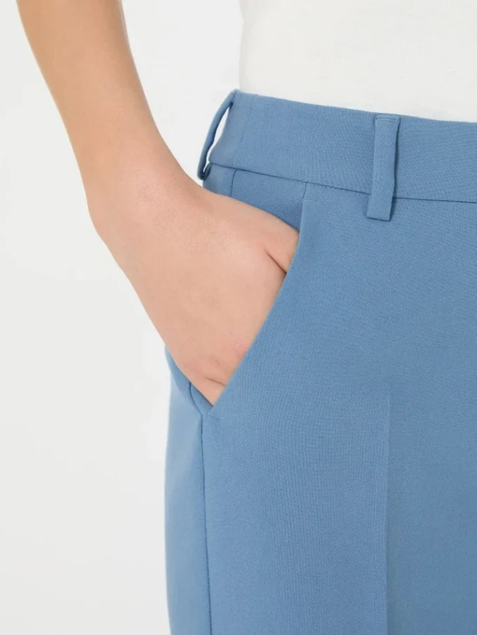 Calças de lona de viscose Double Face, azul claro Calças de lona de viscose Double Face, azul claro