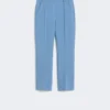 Calças de lona de viscose Double Face, azul claro Calças de lona de viscose Double Face, azul claro
