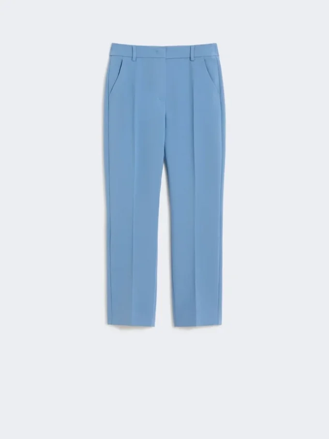 Calças de lona de viscose Double Face, azul claro Calças de lona de viscose Double Face, azul claro