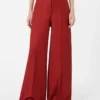 Calças em jersey de gabardina de algodão, vermelhas Calças em jersey de gabardina de algodão, vermelhas