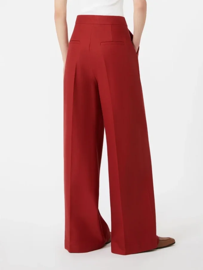 Calças em jersey de gabardina de algodão, vermelhas Calças em jersey de gabardina de algodão, vermelhas