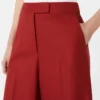 Calças em jersey de gabardina de algodão, vermelhas Calças em jersey de gabardina de algodão, vermelhas