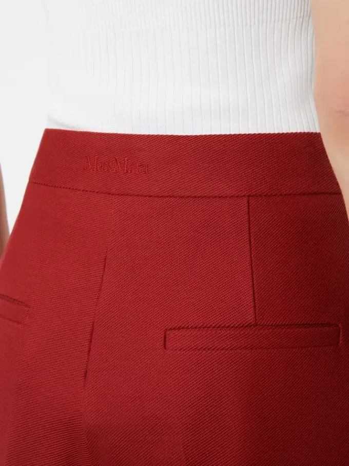 Calças em jersey de gabardina de algodão, vermelhas Calças em jersey de gabardina de algodão, vermelhas