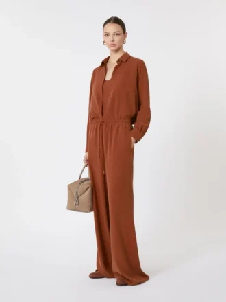 Camisa em lona de seda, terracota