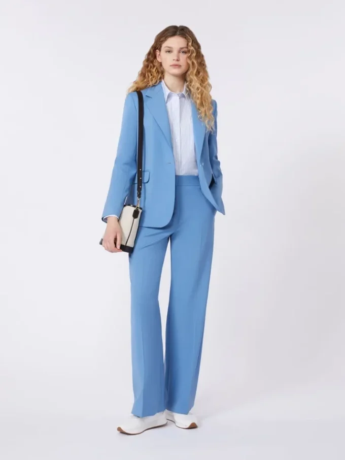 Blazer de lã elástica, azul claro Blazer de lã elástica, azul claro