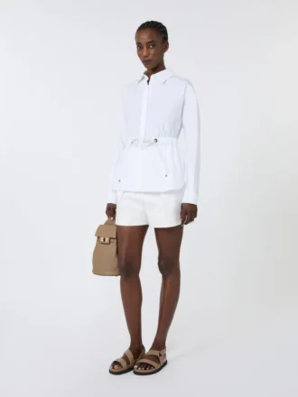 Camisa em popeline de algodão, branco óptico