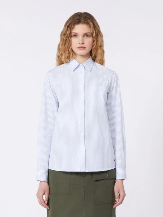 Camisa clássica de algodão, azul claro