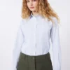 Camisa clássica de algodão, azul claro