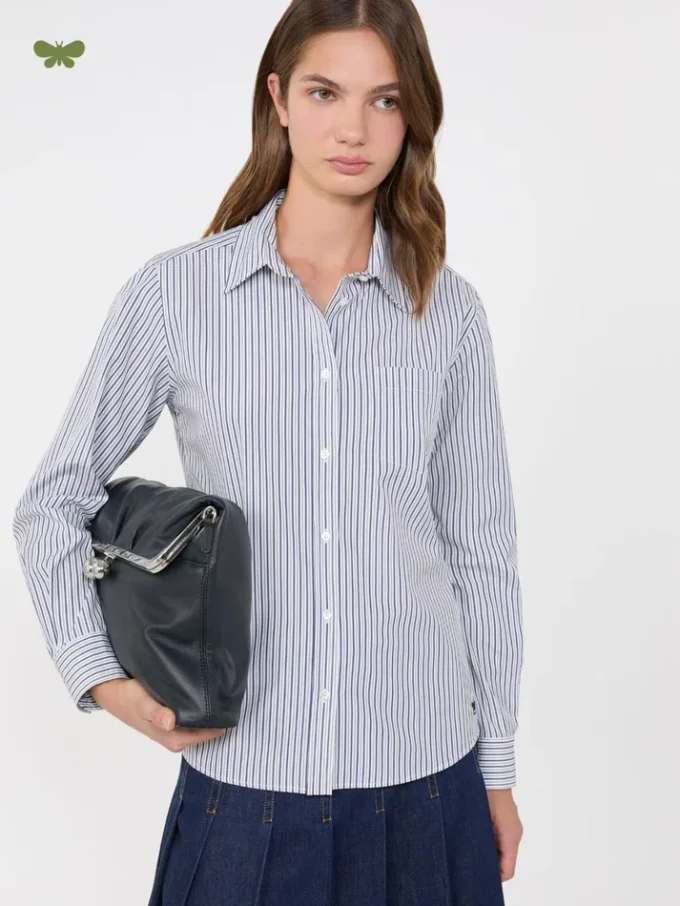 Camisa clássica de algodão, azul-marinho Camisa clássica de algodão, azul-marinho