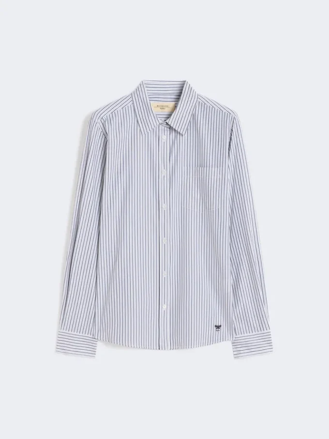 Camisa clássica de algodão, azul-marinho Camisa clássica de algodão, azul-marinho