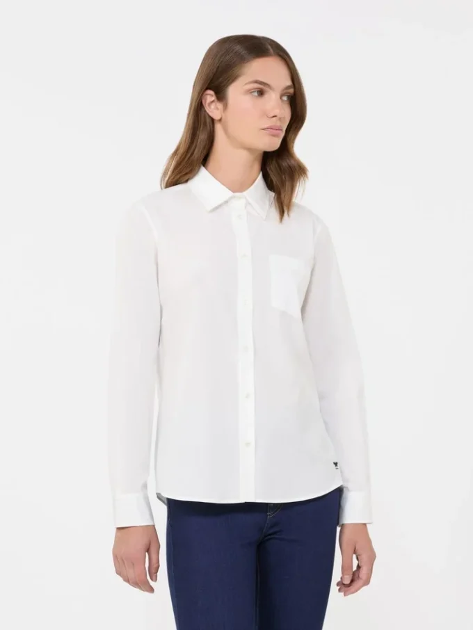 Camisa clássica de algodão, branco óptico Camisa clássica de algodão, branco óptico