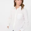 Camisa clássica de algodão, branco óptico Camisa clássica de algodão, branco óptico