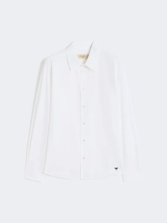 Camisa clássica de algodão, branco óptico Camisa clássica de algodão, branco óptico